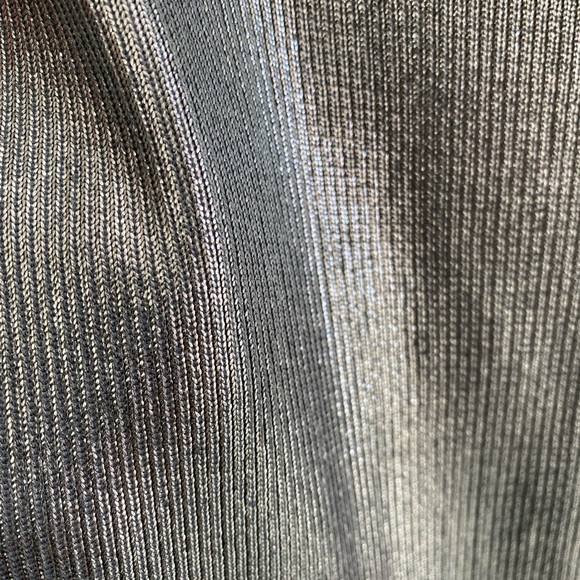 ZARA Silver Metallic Ribbed Bodycon Dress - Picture 6 of 10